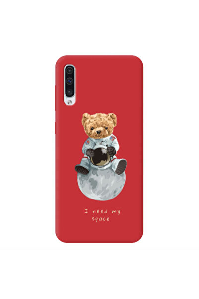 Other Samsung A50 Bear in space Red Colored Silicone TPU Θήκη