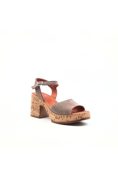 Folle Mink Suede Women's Platform Heeled Sandals – Genuine Leather Lined Thick Heel Summer Shoes