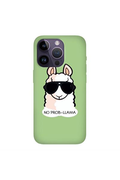 Other Apple iPhone 14 Pro Max No prob-lama Light Green Colored Silicone TPU Θήκη