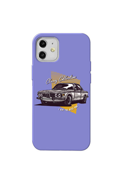 Other Apple iPhone 12 Classy Collection Purple Colored Silicone TPU Θήκη