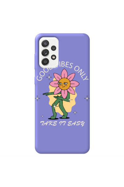 Other Samsung A23 Good Vibes Only Purple Colored Silicone TPU Θήκη