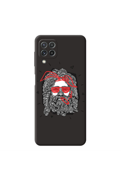 Other Samsung A22 4G Cool glasses Black Colored Silicone TPU Θήκη