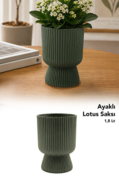 Meleni Home Ayaklı Lotus Saksı - İç ve Dış Mekan Dekorasyon Modern Bitki Çiçe...