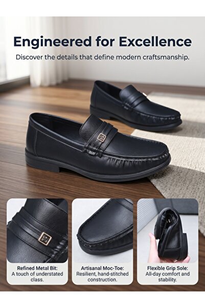 GlobalOne Mart Business Casual Slip On Leather Working Shoes for Men Cloud So...