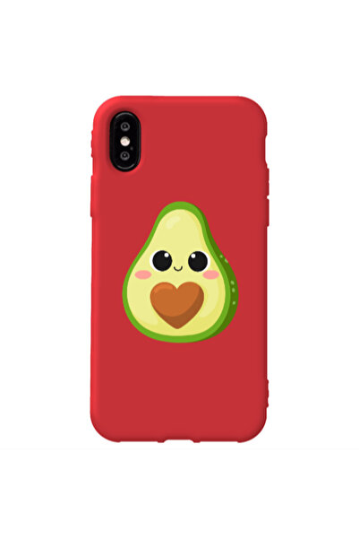 Other Apple iPhone X Baby avocado Red Colored Silicone TPU Θήκη