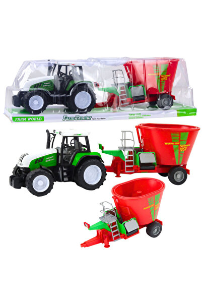 LeanToys Tractor agricol cu remorca si amestecator de furaje LEAN Toys, verde...