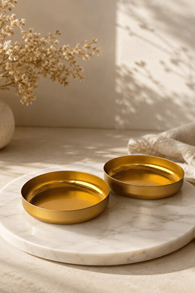 Sarkap Home 2'li 153 mm Gold Orta Boy Çerez Tabağı
