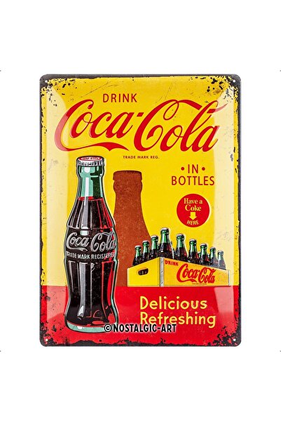 Nostalgic Art Nostalgic-Art 23195 Coca-Cola – Bottles Sarı, sac levha 30 x 40 cm