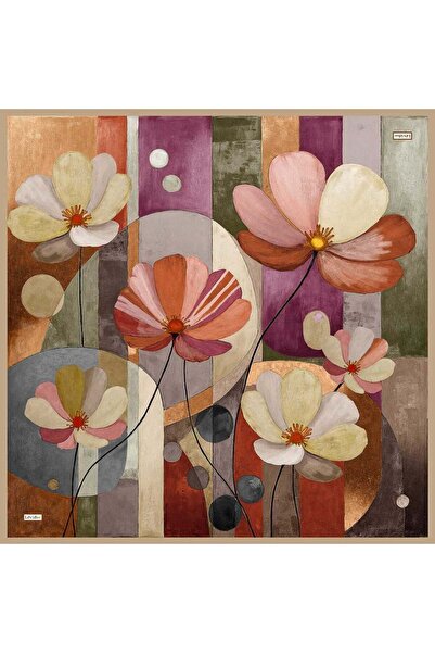 Levidor Mink Garden Patterned Sura Silk Scarf