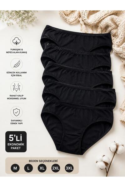 nevrankids Kadın Premium Viskon 5'li Slip Külot Paketi İhracat Kalite Özel Di...