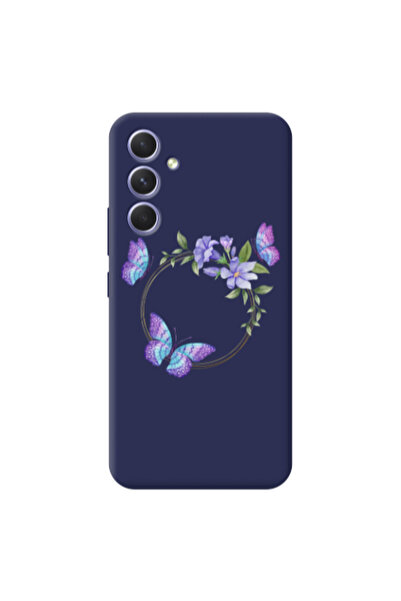 Other Samsung A56 Butterfly on the ring Dark blue Colored Silicone TPU Θήκη