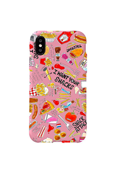 Other Apple iPhone Xs Max Snack attack Pink Colored Silicone TPU Θήκη