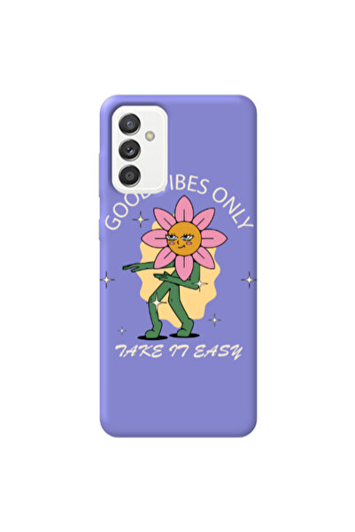 Other Samsung M13 Good Vibes Only Purple Colored Silicone TPU Θήκη