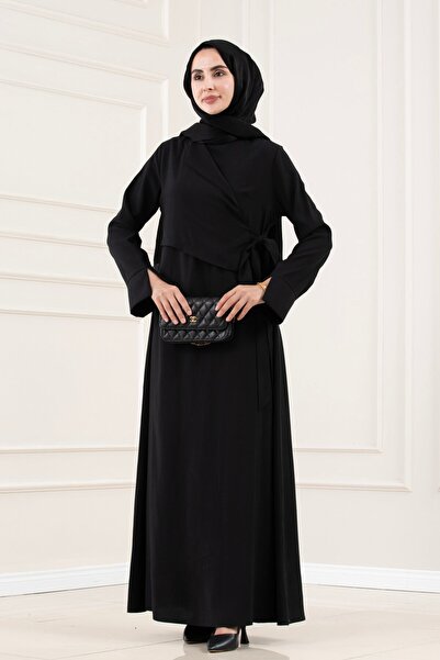 Sevitli Beli Tie-Detail Bihter Dress-Black