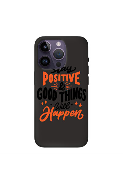 Other Apple iPhone 14 Pro Max Stay Positive Black Colored Silicone TPU Θήκη