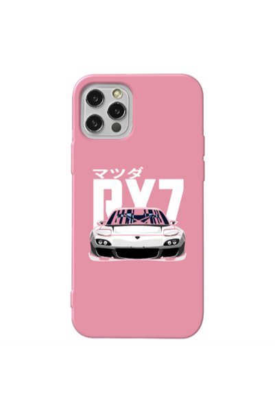 Other Apple iPhone 12 Pro Max Car Rx7 Pink Colored Silicone TPU Θήκη