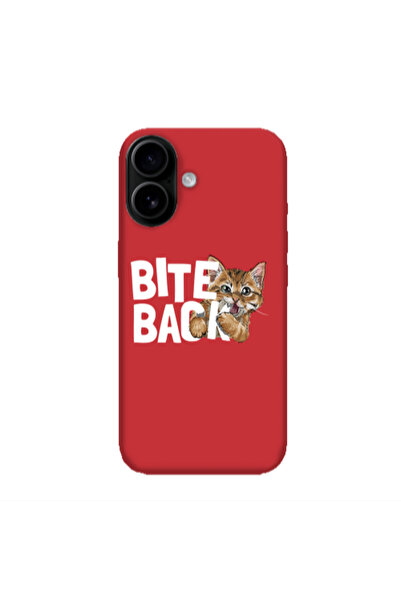Other Apple Iphone 16 plus bitte back cat Red Colored Silicone TPU Θήκη
