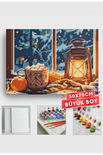 Akihabara Sayılarla Boyama Hobi Seti Çerçeveli Numaralı Tuval Fırça Boya Dahi...