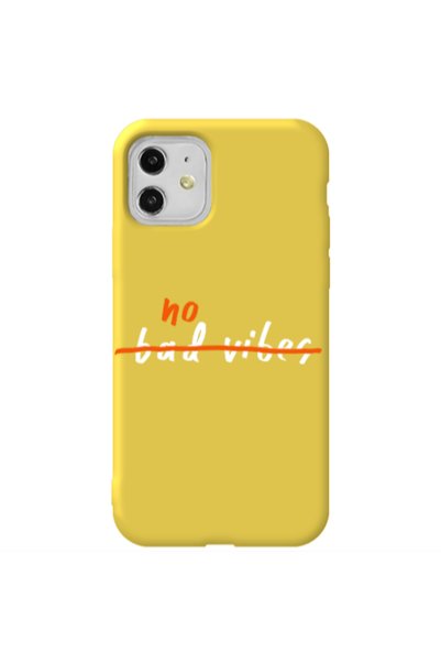 Other Apple iPhone 11 No bad vibes 2 Yellow Colored Silicone TPU Θήκη