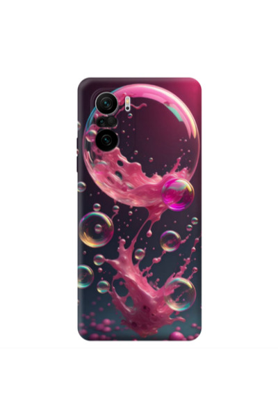 Other Xiaomi Poco F3 Pink balloon Transparent Silicone TPU Θήκη