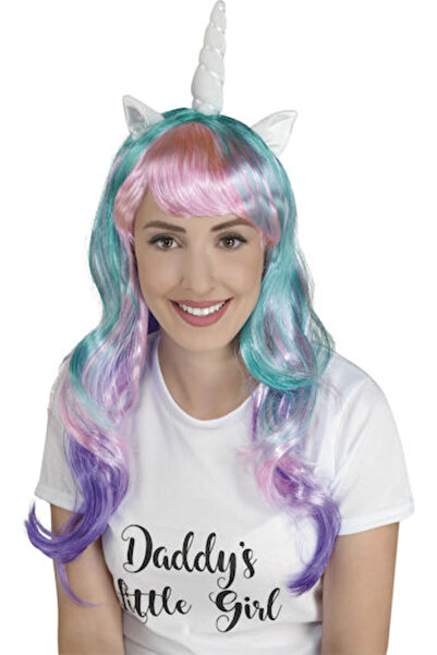 Clown Carnival Wig Unicorn Κυματιστές Multicolour