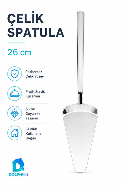 DolphFin 26cm Stainless Steel Pastry Serving Spatula Cake Pie Pasty Serving S...
