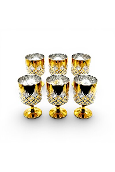 Kristal Market Handmade Cut Crystal Titanium Footed Water Soft Drink
