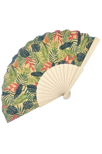 PRAVALIA CU SURPRIZE Evantai elegant din plută TERRA ART, Maro/Multicolor