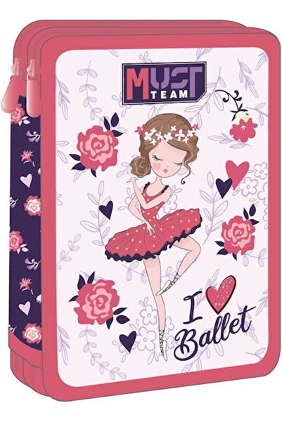Must Team Διπλή Θήκη Μολυβιών με Επένδυση 15x5x21 Λατρεύω το Μπαλέτο