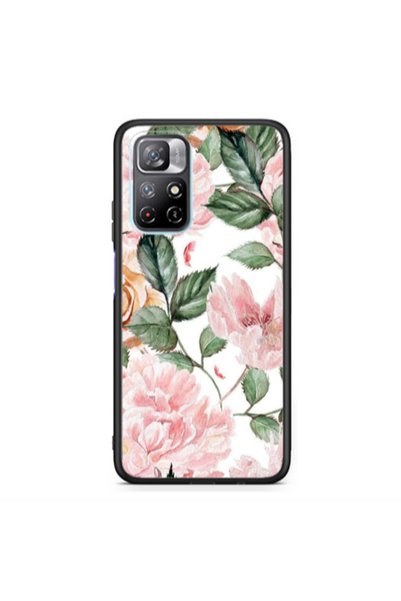 Other Xiaomi Poco M4 Pro 5G Pink rose and laves Black Glossy Θήκη