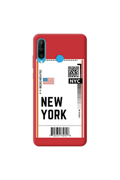 Other Huawei P30 Lite New York NYC Red Colored Silicone TPU Θήκη