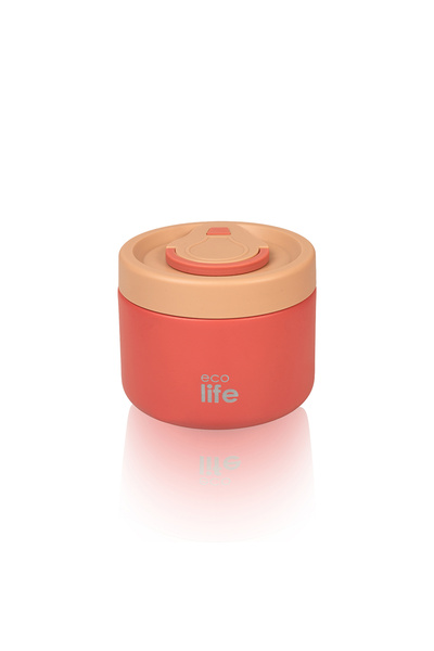 Ecolife Στρογγυλό Θερμός Φαγητού 650ml |   Κοράλλι
