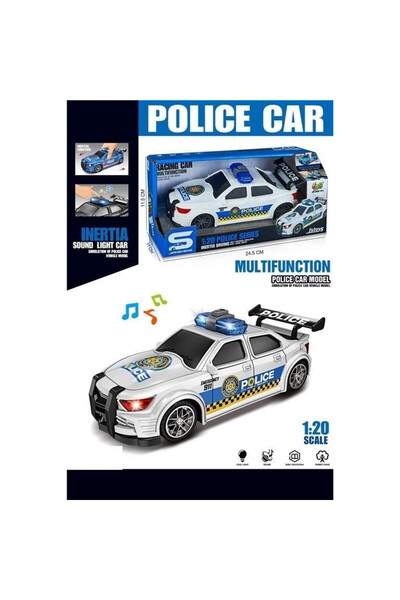 OEM Masina de politie Merkpol scara 1:20, cu lumina si muzica, cu inertie, mu...