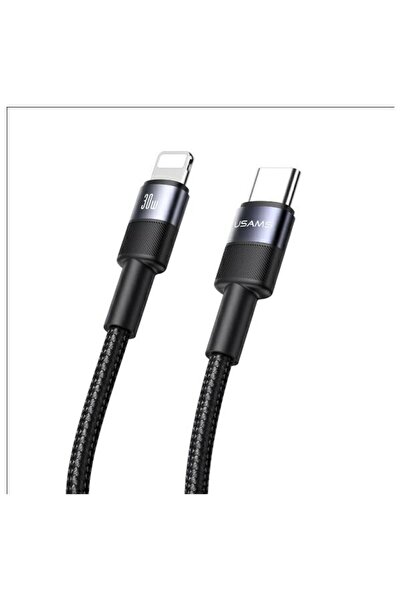 Usams Cablu de încărcare USB-A la Lightning 30W 1.2m Negru