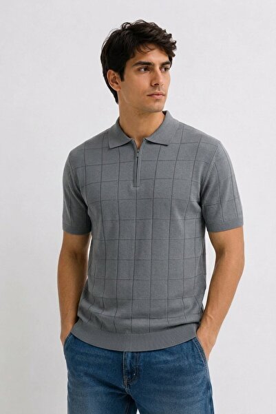 Maccali Tricou pentru bărbați, cu croială normală, cu dungi, din tricot, cu g...