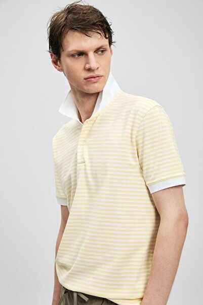 Lufian 111040248 Landon Smart Polo T-Shirt Ανδρικό T-Shirt ΚΙΤΡΙΝΟ