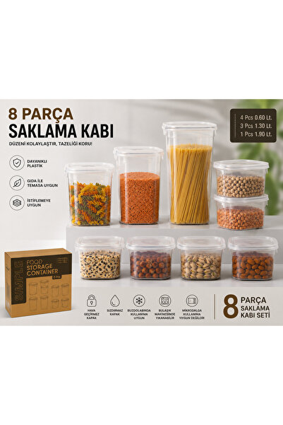 BYKARDELEN 8 Piece Plastic Storage Container Set with Transparent Lids |   4X...