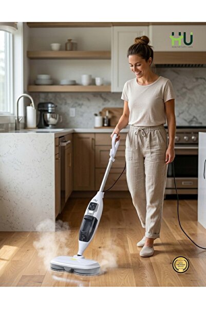 HU HAPPY USER 1200W Steam Mop Cleaner – Fast Heat-Up Steam Floor Cleaner with...