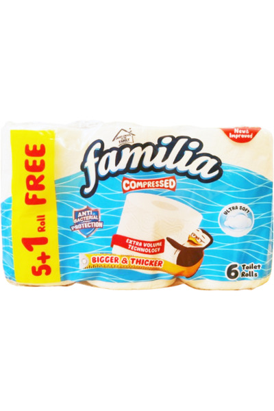 Familia Toilet Roll Antibacterial Compressed 6's 2Ply