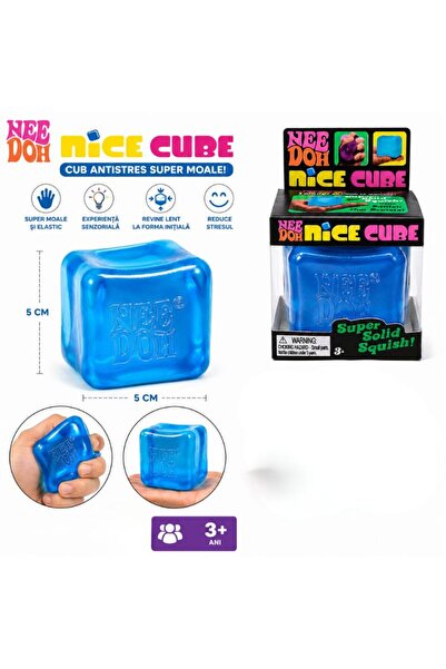 Needoh Cub Antistres Nice Cube Albastru, 5 cm, Super Soft, Jucărie Senzorială...