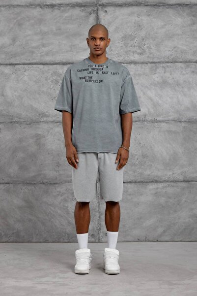 da collection Men's Oversize Crew Neck Cotton T-Shirt