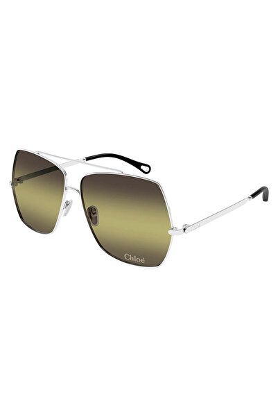 CHLOE Chloé CH0278S 004 Aly Silver Yeşil Gri Çift Degrade Metal Kadın Güneş G...