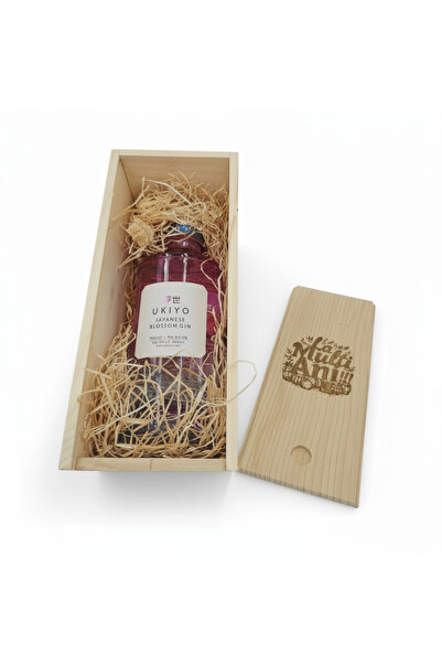Beefeater Pachet Cadou Cutie Lemn Personalizata Ukiyo Blossom Gin 40%, 0.7L