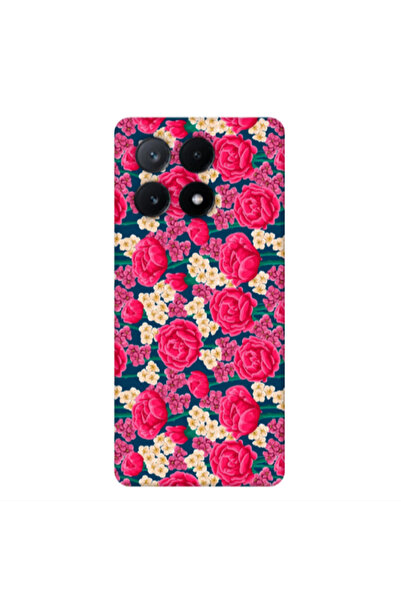 Other Xiaomi Poco X6Pro 5G Red and pink Flowers Transparent Silicone TPU Θήκη