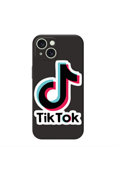 Other Apple iPhone 15 Tik Tok Black Colored Silicone TPU Θήκη