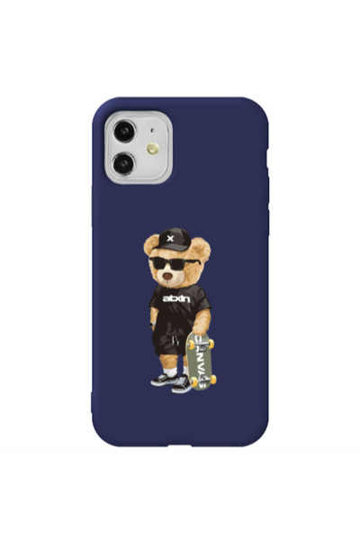 Other Apple iPhone 11 Bear with glasses Dark blue Colored Silicone TPU Θήκη