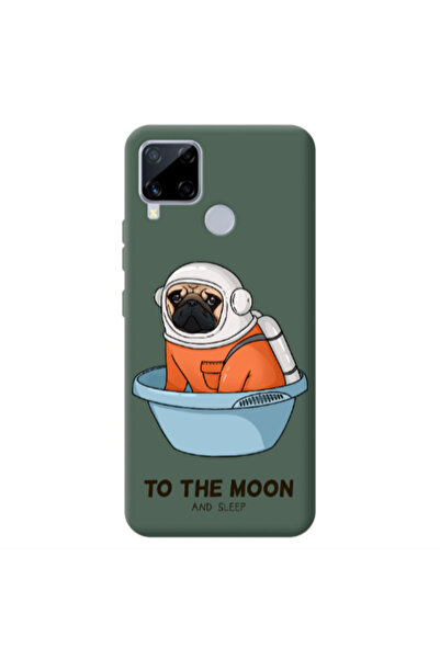 Other Realme C25 To the moon Dark Green Colored Silicone TPU Θήκη