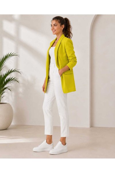 LAVİNİM Women's Shawl Collar Cuffed Blazer Jacket - with Different Color Options