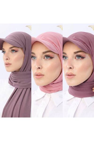 ALDAIYR Ready-Made Shawl Hijab with 3 Hats Sandy