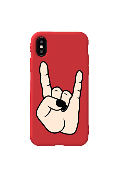 Other Apple iPhone Xs Rock Red Colored Silicone TPU Θήκη